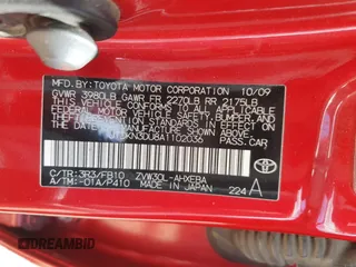 2010 Toyota Prius II z VIN JTDKN3DU8A1102036, wystawiony jako Copart lot #55313755 z przebiegiem 235 349 mil mil oraz Czysty tytuł • Clean title. Historia ofert i sprzedaży dostępna na DreamBid. Obrazek 12.
