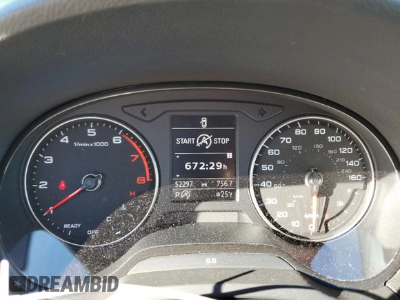 2018 Audi A3 2.0T Premium with VIN WAU78LFF1J1001204, listed as a Copart auction lot 85868554 with 52,297 mi miles and Salvage Title. Bid and sale history available at carsss.com. Image 9.