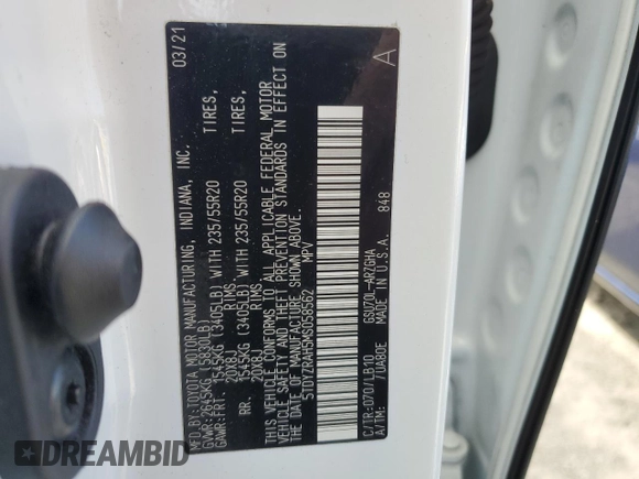 2021 Toyota Highlander Limited z VIN 5TDYZRAH5MS058562, wystawiony jako Copart lot #46990575 z przebiegiem 80 835 mil mil oraz Szkoda całkowita • Salvage title. Historia ofert i sprzedaży dostępna na DreamBid. Obrazek 13.