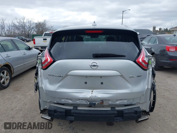 2016 Nissan Murano S with VIN 5N1AZ2MH8GN169195, listed as a IAAI auction lot 41971810 with 124,929 mi miles. Bid and sale history available at carsss.com. Image 16.