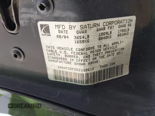2005 Saturn ION ION 1 z VIN 1G8AF52F25Z110613, wystawiony jako IAAI lot #41924466 z przebiegiem 174 000 mil mil oraz . Historia ofert i sprzedaży dostępna na DreamBid. Obrazek 9.
