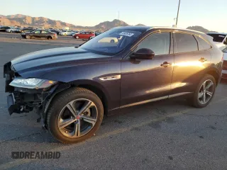 2018 Jaguar F-Pace 30t R-Sport with VIN SADCL2GX2JA287862, listed as a Copart auction lot 75935764 with 54,025 mi miles and Salvage title. Bid and sale history available at DreamBid. Image 1.