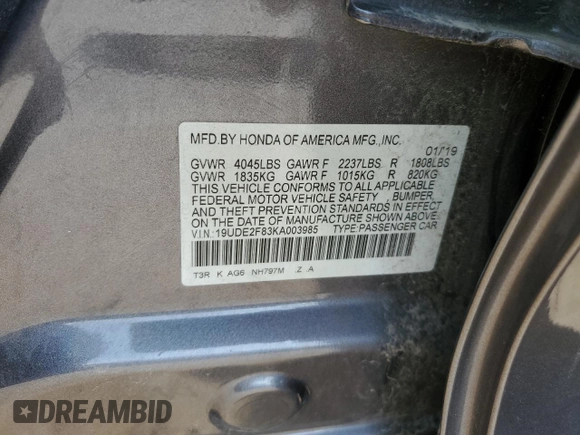 2019 Acura ILX Premium z VIN 19UDE2F83KA003985, wystawiony jako Copart lot #52759635 z przebiegiem 79 799 mil mil oraz Szkoda całkowita • Salvage title. Historia ofert i sprzedaży dostępna na DreamBid. Obrazek 15.