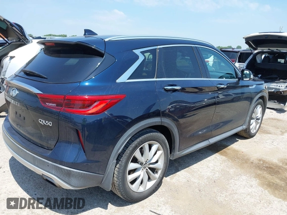 2019 Infiniti QX50 Essential z VIN 3PCAJ5M18KF125687, wystawiony jako IAAI lot #42386202 z przebiegiem 94 071 mil mil oraz . Historia ofert i sprzedaży dostępna na DreamBid. Obrazek 4.