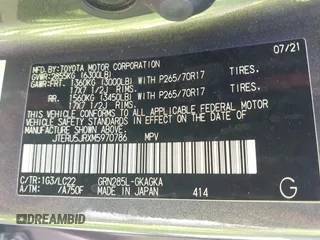 2021 Toyota 4Runner TRD Off Road Premium with VIN JTERU5JRXM5970786, listed as a IAAI auction lot 42249655 with 49,873 mi miles and . Bid and sale history available at DreamBid. Image 9.