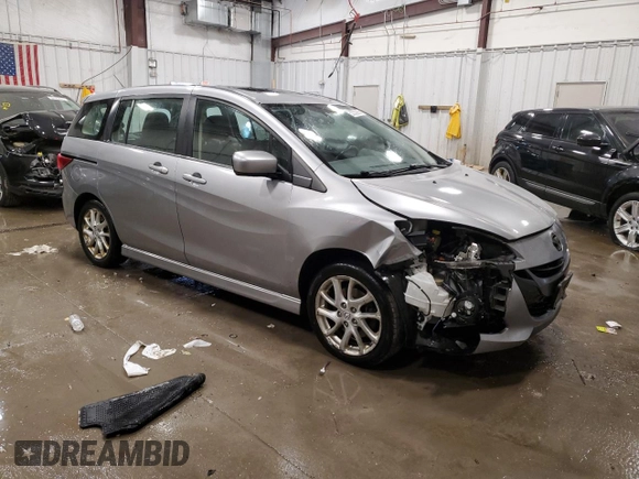 2012 Mazda Mazda5 Grand Touring with VIN JM1CW2DLXC0107458, listed as a Copart auction lot 52330965 with 164,001 mi miles and Non Repairable. Bid and sale history available at carsss.com. Image 4.