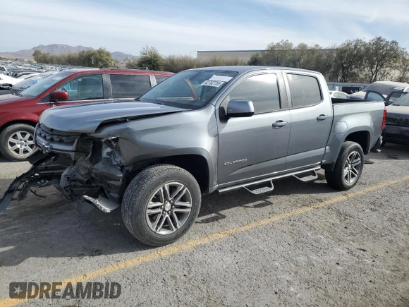 2021 Chevrolet Colorado 2WD Work Truck with VIN 1GCGSBEN5M1130655, listed as a Copart auction lot 42762755 with 109,716 mi miles and Salvage title. Bid and sale history available at DreamBid. Image 1.