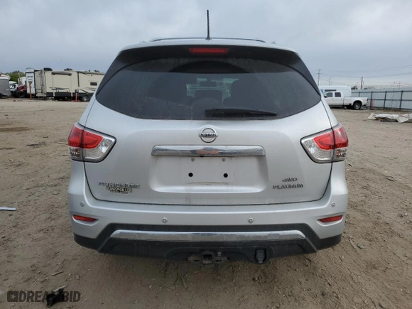 2015 Nissan Pathfinder Platinum with VIN 5N1AR2MM7FC608068, listed as a Copart auction lot 53349734 with 61,597 mi miles and Salvage Title. Bid and sale history available at carsss.com. Image 6.