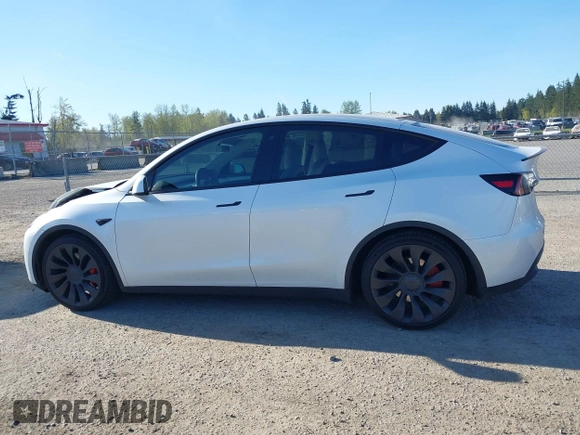 2023 Tesla Model Y Performance with VIN 7SAYGDEF2PF754938, listed as a IAAI auction lot 42067041 with 21,103 mi miles and . Bid and sale history available at DreamBid. Image 14.