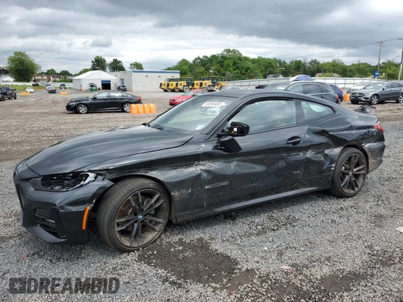 2022 BMW 4 Series 430i xDrive with VIN WBA73AP01NCJ51756, listed as a Copart auction lot 58590465 with Not provided miles and Salvage title. Bid and sale history available at DreamBid. Image 1.