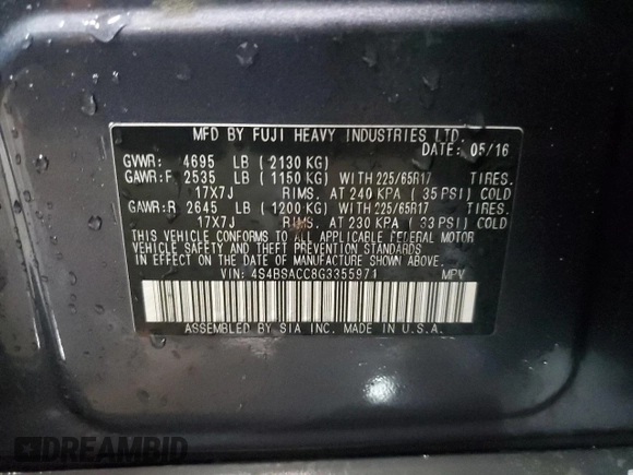 2016 Subaru Outback Premium z VIN 4S4BSACC8G3355971, wystawiony jako Copart lot #86861594 z przebiegiem 112 114 mil mil oraz Szkoda całkowita • Salvage title. Historia ofert i sprzedaży dostępna na DreamBid. Obrazek 13.