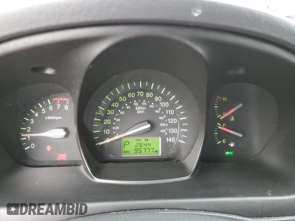 2009 Kia Spectra EX with VIN KNAFE221595657550, listed as a Copart auction lot 52805205 with 95,777 mi miles and Salvage Title. Bid and sale history available at DreamBid. Image 9.