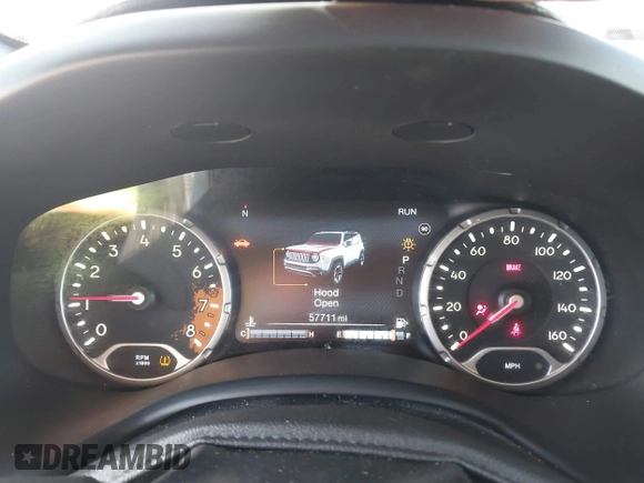 2018 Jeep Renegade Trailhawk with VIN ZACCJBCB9JPH37406, listed as a IAAI auction lot 41822630 with 57,711 mi miles and . Bid and sale history available at DreamBid. Image 7.