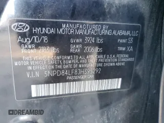 2018 Hyundai Elantra SEL with VIN 5NPD84LF8JH395292, listed as a Copart auction lot 87181254 with 81,262 mi miles and Salvage Title. Bid and sale history available at DreamBid. Image 13.