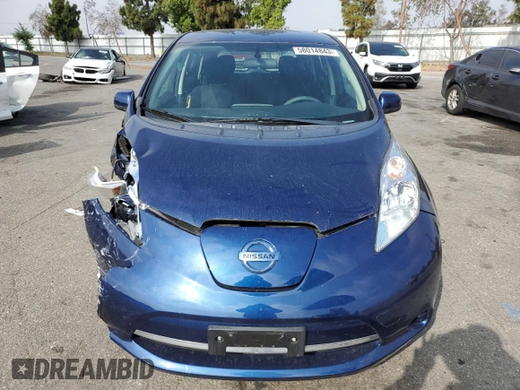 2016 Nissan LEAF S with VIN 1N4AZ0CP2GC306442, listed as a Copart auction lot 58014843 with 25,340 mi miles. Bid and sale history available at carsss.com. Image 5.