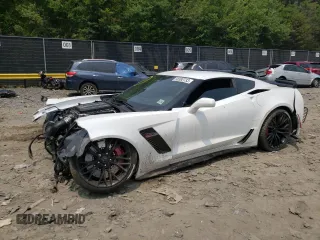 2019 Chevrolet Corvette Z06 1LZ with VIN 1G1YN2D60K5606363, listed as a Copart auction lot 58392733 with 24,777 mi miles and Salvage Title. Bid and sale history available at carsss.com. Image 1.