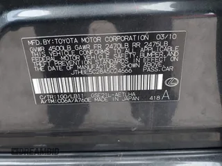 2010 Lexus IS 350 with VIN JTHBE5C28A5024666, listed as a IAAI auction lot 41431258 with 324,169 mi miles and . Bid and sale history available at DreamBid. Image 9.
