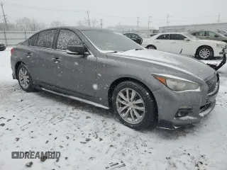 2014 Infiniti Q50 Premium with VIN JN1BV7AR5EM693165, listed as a Copart auction lot 44859235 with 0 mi miles and Salvage Title. Bid and sale history available at carsss.com. Image 4.