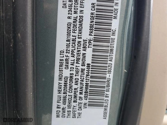 2002 Subaru Legacy Wagon Outback Ltd with VIN 4S3BH686127644498, listed as a Copart auction lot 69430724 with 137,296 mi miles and Salvage Title. Bid and sale history available at carsss.com. Image 15.