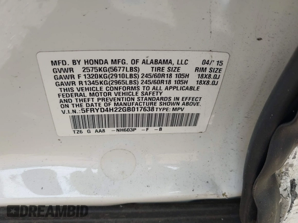 2016 Acura MDX with VIN 5FRYD4H22GB017638, listed as a IAAI auction lot 42085218 with 72,987 mi miles. Bid and sale history available at carsss.com. Image 9.