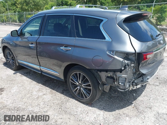 2019 Infiniti QX60 Pure with VIN 5N1DL0MNXKC512120, listed as a IAAI auction lot 42552676 with 88,944 mi miles and . Bid and sale history available at DreamBid. Image 3.