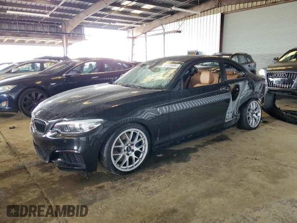 2021 BMW 2 Series M240i xDrive with VIN WBA2J7C03M7H75738, listed as a Copart auction lot 87224694 with 34,875 mi miles and Salvage Title. Bid and sale history available at carsss.com. Image 1.