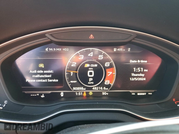 2018 Audi SQ5 Premium Plus with VIN WA1A4AFYXJ2188005, listed as a Copart auction lot 83885194 with 90,898 mi miles and Salvage Title. Bid and sale history available at DreamBid. Image 9.