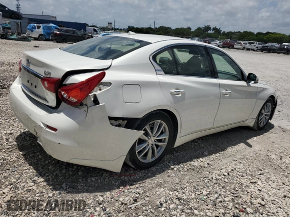 2015 Infiniti Q50 Premium with VIN JN1BV7AR5FM403492, listed as a Copart auction lot 61761195 with 135,134 mi miles and Salvage title. Bid and sale history available at DreamBid. Image 3.