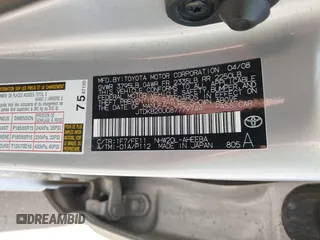 2008 Toyota Prius z VIN JTDKB20U087779744, wystawiony jako IAAI lot #40013342 z przebiegiem 84 999 mil mil oraz . Historia ofert i sprzedaży dostępna na DreamBid. Obrazek 9.