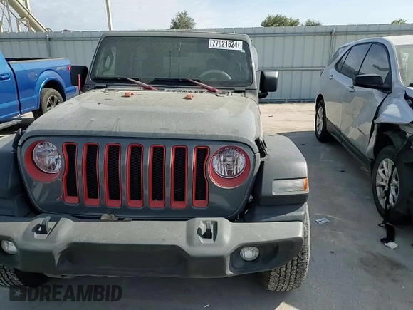 2020 Jeep Wrangler Unlimited Willys with VIN 1C4HJXDGXLW111995, listed as a Copart auction lot 77021624 with 43,074 mi miles and Salvage title. Bid and sale history available at DreamBid. Image 12.