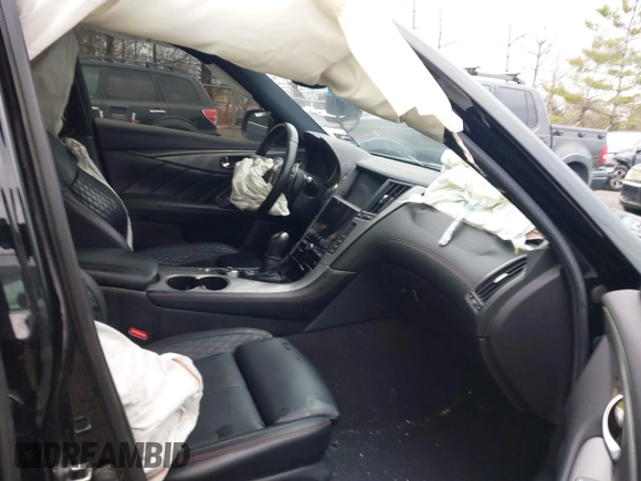 2018 Infiniti Q50 Red Sport 400 with VIN JN1FV7AR4JM481806, listed as a IAAI auction lot 40968949 with 80,924 mi miles and . Bid and sale history available at DreamBid. Image 5.