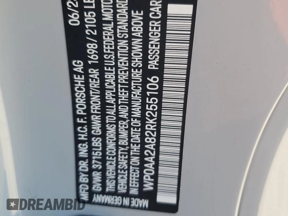 2024 Porsche 718 Cayman z VIN WP0AA2A82RK255106, wystawiony jako Copart lot #46917485 z przebiegiem 13 662 mil mil oraz Szkoda całkowita • Salvage title. Historia ofert i sprzedaży dostępna na DreamBid. Obrazek 12.