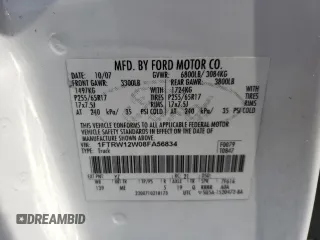 2008 Ford F-150 XL z VIN 1FTRW12W08FA56834, wystawiony jako Copart lot #57659075 z przebiegiem 340 475 mil mil oraz Szkoda całkowita • Salvage title. Historia ofert i sprzedaży dostępna na DreamBid. Obrazek 12.