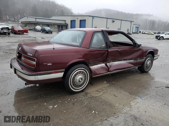1990 Buick Regal with VIN 2G4WB14T4L1421545, listed as a Copart auction lot 43361855 with 50,580 mi miles and Salvage Title. Bid and sale history available at DreamBid. Image 3.