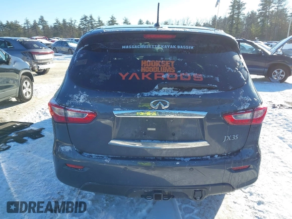 2013 Infiniti JX35 with VIN 5N1AL0MM6DC314048, listed as a IAAI auction lot 41393672 with 158,073 mi miles. Bid and sale history available at carsss.com. Image 16.