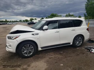 2018 Infiniti QX80 with VIN JN8AZ2NE7J9194411, listed as a Copart auction lot 58327864 with 0 mi miles and Salvage Title. Bid and sale history available at carsss.com. Image 1.