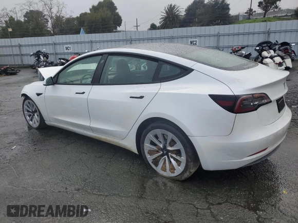 2023 Tesla Model 3 with VIN 5YJ3E1EAXPF544233, listed as a Copart auction lot 44790245 with 32,098 mi miles and Salvage title. Bid and sale history available at DreamBid. Image 2.