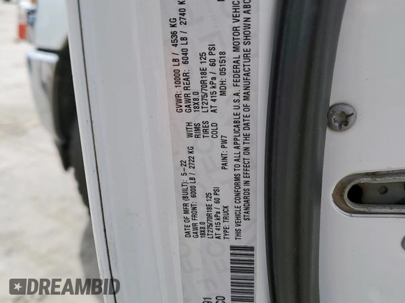 2022 Ram 2500 Tradesman with VIN 3C6UR5CLXNG295791, listed as a Copart auction lot 48562865 with 100,321 mi miles and Salvage Title. Bid and sale history available at carsss.com. Image 12.