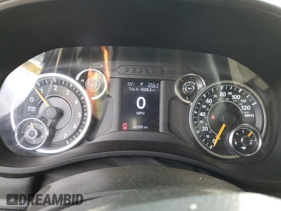 2021 Ram 2500 Big Horn with VIN 3C6UR5DJ5MG554814, listed as a Copart auction lot 75442014 with 64,089 mi miles and Salvage Title. Bid and sale history available at carsss.com. Image 9.