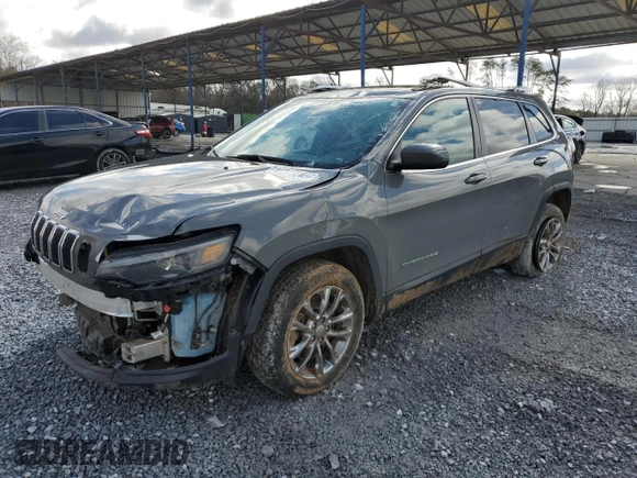 2021 Jeep Cherokee Latitude Lux with VIN 1C4PJLMX8MD144043, listed as a Copart auction lot 45337245 with 27,582 mi miles and Salvage Title. Bid and sale history available at carsss.com. Image 1.