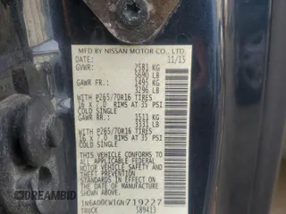 2016 Nissan Frontier SV with VIN 1N6AD0CW1GN719227, listed as a Copart auction lot 47449955 with 155,219 mi miles and Salvage title. Bid and sale history available at DreamBid. Image 14.