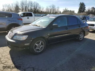 2002 Mitsubishi Lancer OZ-Rally with VIN JA3AJ86E92U027551, listed as a Copart auction lot 45020575 with 214,575 mi miles and Salvage Title. Bid and sale history available at carsss.com. Image 1.