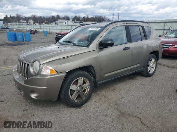 2007 Jeep Compass Sport with VIN 1J8FT47W17D141545, listed as a Copart auction lot 50924935 with 179,805 mi miles and Salvage Title. Bid and sale history available at carsss.com. Image 1.