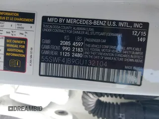 2016 Mercedes-Benz C 300 with VIN 55SWF4JB9GU132104, listed as a IAAI auction lot 42557572 with 188,879 mi miles and . Bid and sale history available at DreamBid. Image 9.