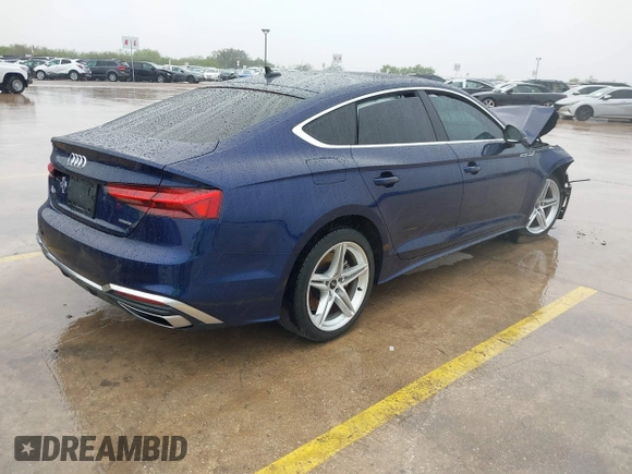 2022 Audi A5 Sportback S line Premium with VIN WAUDACF52NA023698, listed as a IAAI auction lot 41874459 with 45,967 mi miles. Bid and sale history available at carsss.com. Image 4.