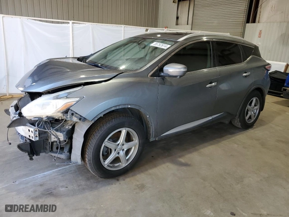 2015 Nissan Murano SV with VIN 5N1AZ2MG5FN247776, listed as a Copart auction lot 85752614 with 134,844 mi miles and Salvage Title. Bid and sale history available at carsss.com. Image 1.