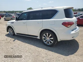 2012 Infiniti QX56 7-passenger with VIN JN8AZ2NE4C9019603, listed as a Copart auction lot 62738594 with 224,183 mi miles and Salvage Title. Bid and sale history available at carsss.com. Image 2.