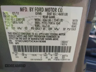 2012 Ford Escape XLT с VIN 1FMCU9D73CKA19398, выставлен на аукционе IAAI как лот 42422093 с пробегом 155 506 миль миль и . История ставок и продаж доступна на DreamBid. Изображение 9.