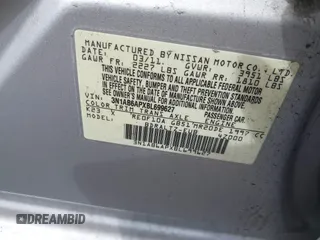 2011 Nissan Sentra SR with VIN 3N1AB6APXBL699627, listed as a IAAI auction lot 39342510 with 136,189 mi miles and . Bid and sale history available at DreamBid. Image 9.