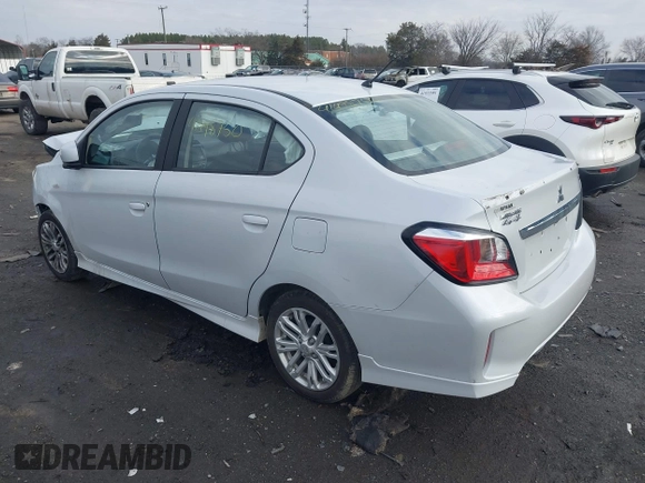 2021 Mitsubishi Mirage G4 ES with VIN ML32FUFJ0MHF03880, listed as a IAAI auction lot 41498750 with 49,386 mi miles. Bid and sale history available at carsss.com. Image 3.